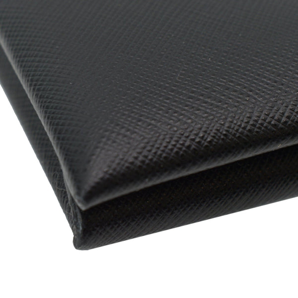PRADA Document Holder Saffiano Leather Pouch Black