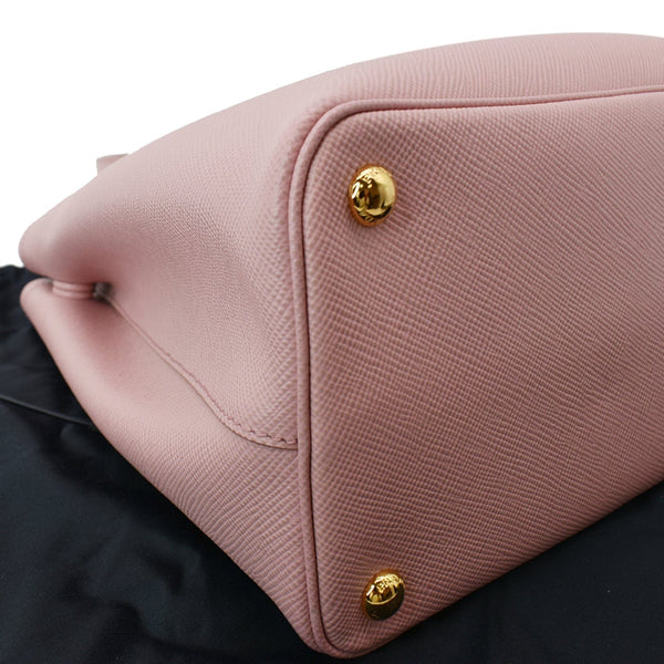 PRADA Double Handle Saffiano Leather Tote Bag Petal Pink