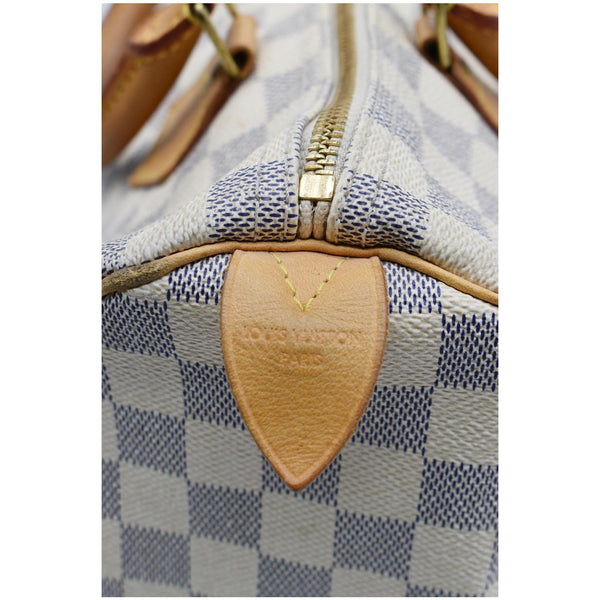 LOUIS VUITTON Speedy 30 Damier Azur Satchel Bag White