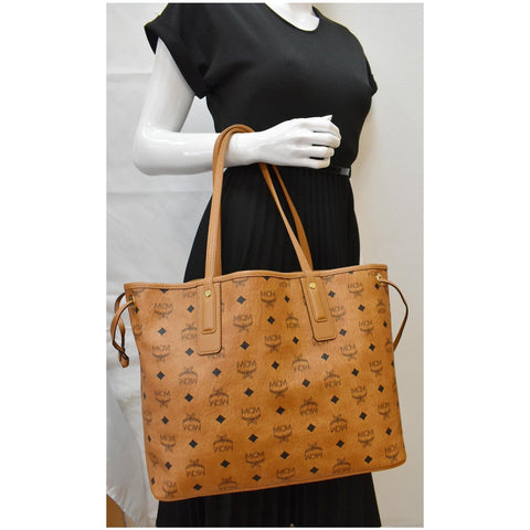 MCM Reversible Liz Medium Visetos Canvas Shopper Tote Bag