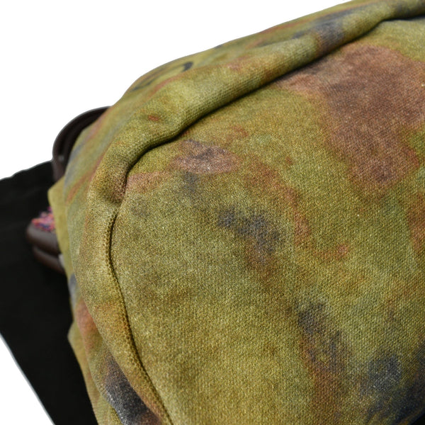 CHANEL Graffiti On-The-Pavement Canvas Bowling Bag Khaki Washed