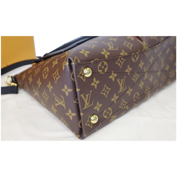 Louis Vuitton V MM Monogram Canvas Tote Shoulder Bag brass studs
