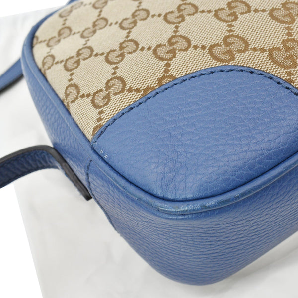 GUCCI Bree GG Canvas Leather Crossbody Bag Beige 449413