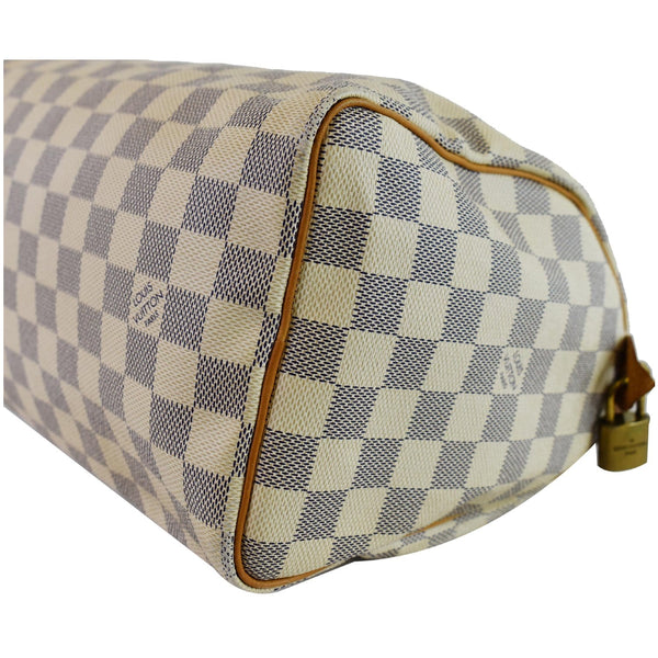 LOUIS VUITTON Speedy 25 Damier Azur Satchel Bag White