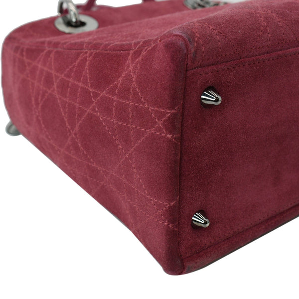 Christian Dior Lady Dior Cannage Suede Tote Bag Pink | DDH