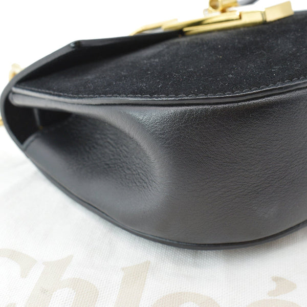 CHLOE Mini Drew Suede Calfskin Leather Crossbody Bag Black