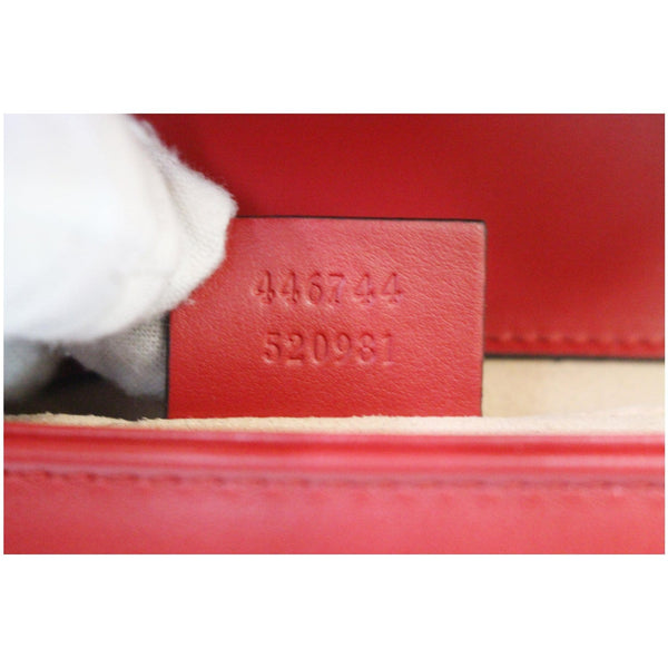 Gucci GG Marmont Mini Leather Shoulder Bag - serail code tag