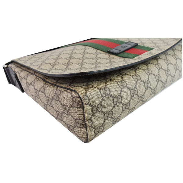 GUCCI GG Supreme Monogram Web Messenger Bag Beige 475432