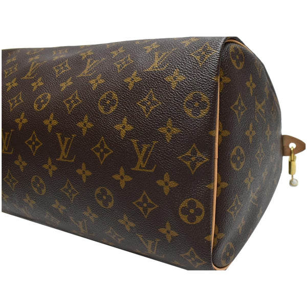 LOUIS VUITTON Speedy 35 Monogram Canvas Satchel Bag Brown