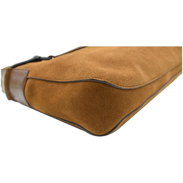 GUCCI Horsebit Suede Leather Shoulder Bag Tan 101975