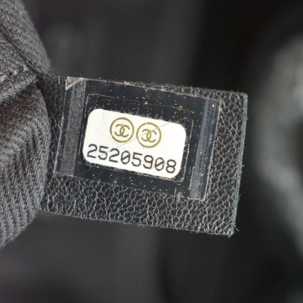 CHANEL Deauville Small Lurex Boucle Canvas Tote Bag Grey