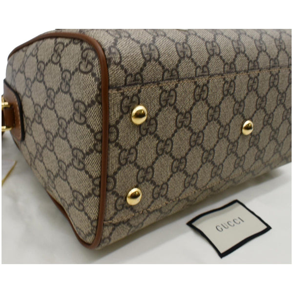 GUCCI Blind for Love Embroidered GG Supreme Canvas Boston Bag Maple Brown 409529