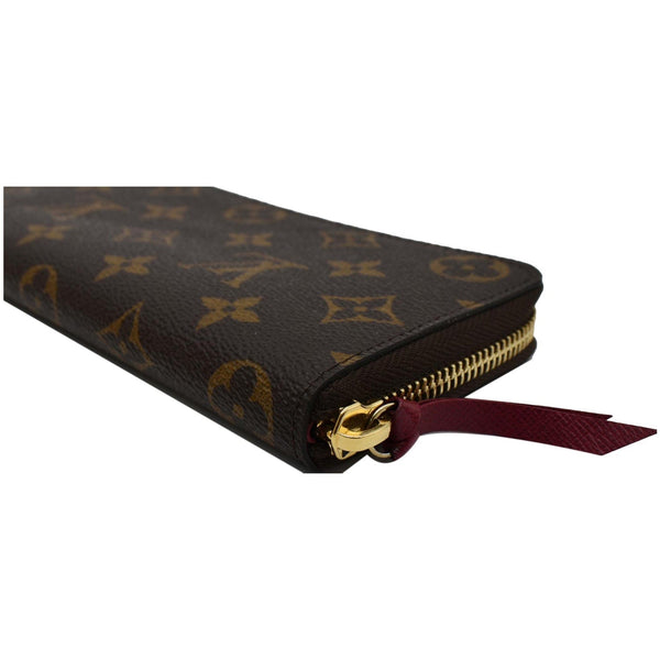 LOUIS VUITTON Clemence Monogram Canvas Zippy Wallet Brown
