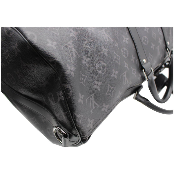 LOUIS VUITTON Keepall 55 Bandouliere Monogram Eclipse Travel Bag Black