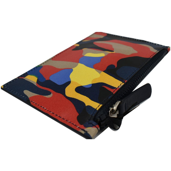 Versace Camo Leather Zip Key Pouch Multicolor | Buy Now