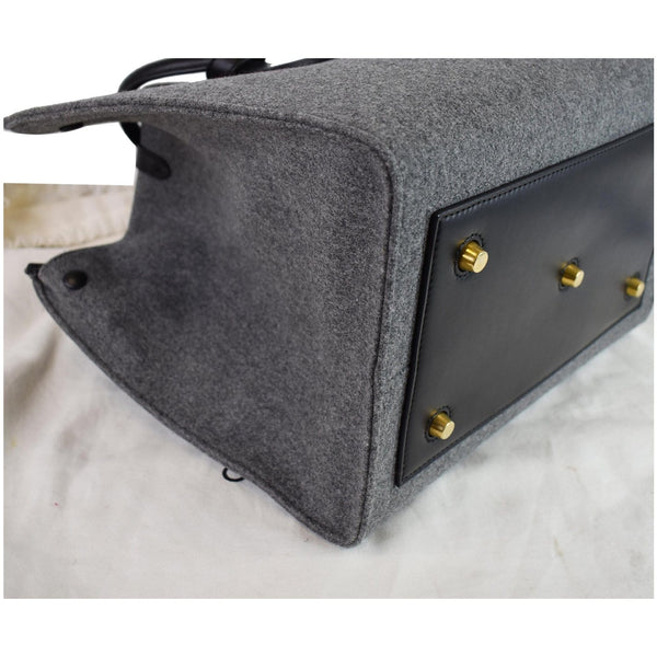 CELINE Tie Knot Felt Calfskin Tote Bag Grey/Black