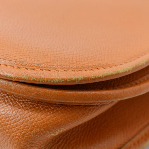 HERMES Evelyne PM Clemence Leather Crossbody Bag Orange