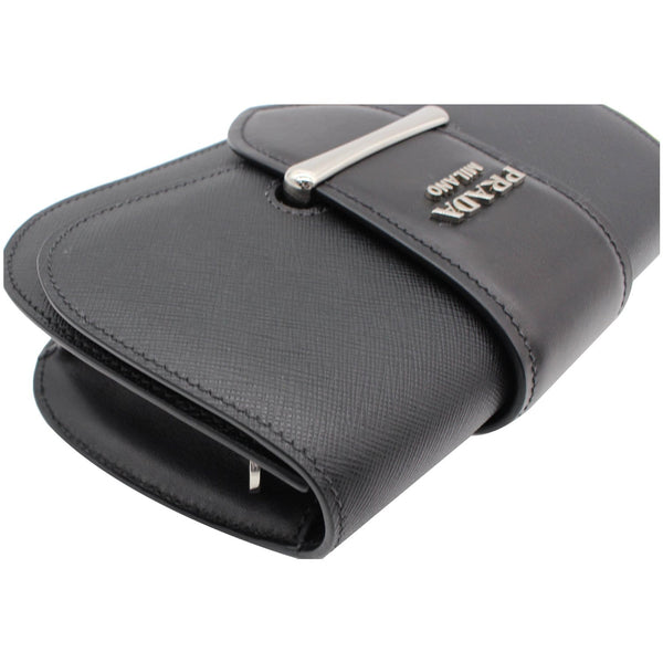 Prada City Sidonie Small Leather Crossbody Bag flap