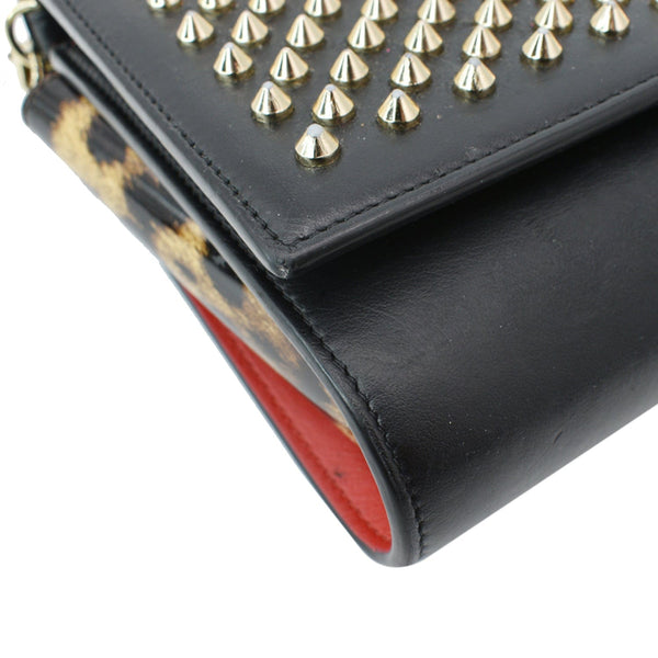 CHRISTIAN LOUBOUTIN Paloma Embellished Leather Chain Clutch Bag Black
