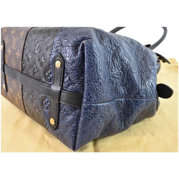 LOUIS VUITTON Blocks Stripes Monogram Leather Tote Bag Tri-Color