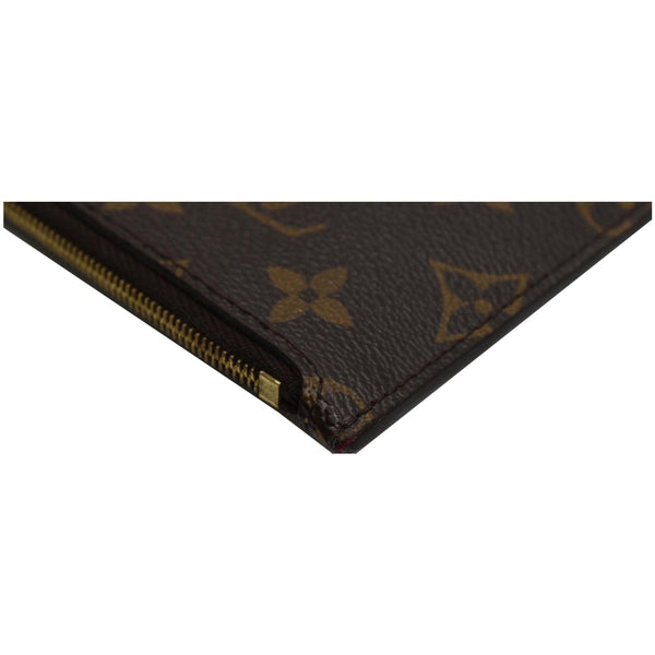 LOUIS VUITTON Neverfull MM Monogram Canvas Pochette Wristlet Pouch Brown