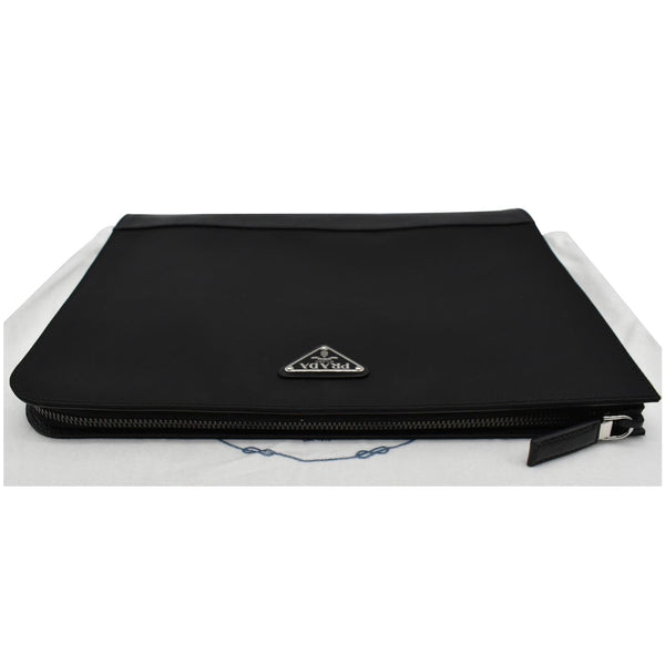 Prada Document Nylon Leather Pouch Black - Dallas Handbags