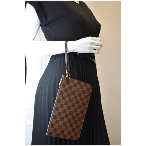 Louis Vuitton Pochette Pouch Damier Ebene Neverfull GM women