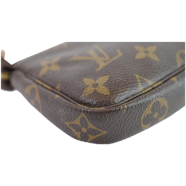 LOUIS VUITTON Mini Pochette Monogram Canvas Accessories Pouch Brown
