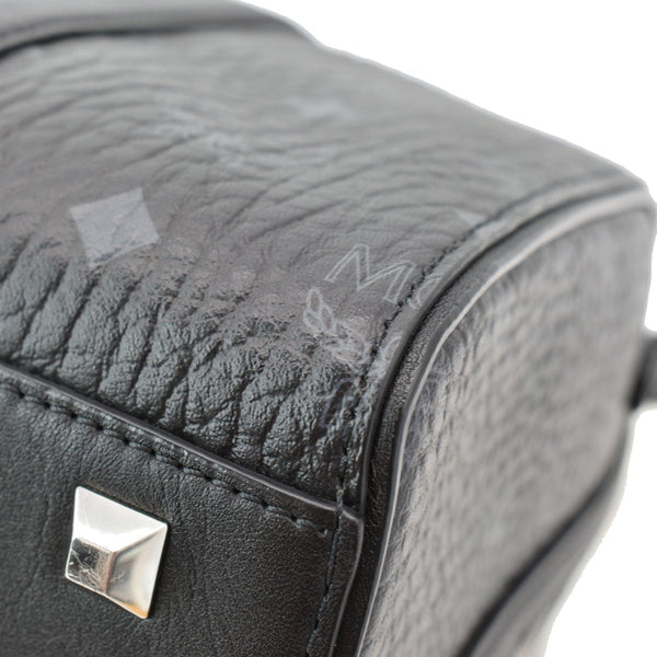 MCM Visetos Canvas Boston Bag Black