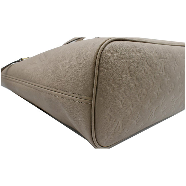 LOUIS VUITTON Neverfull MM Monogram Empreinte Tote Bag Beige
