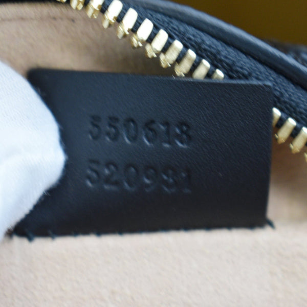 GUCCI Ophidia Mini GG Round Web Leather Crossbody Bag Black 550618