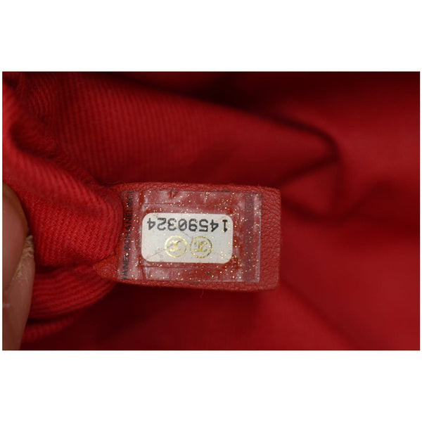 CHANEL Just Mademoiselle Patent Leather Bowling Bag Red