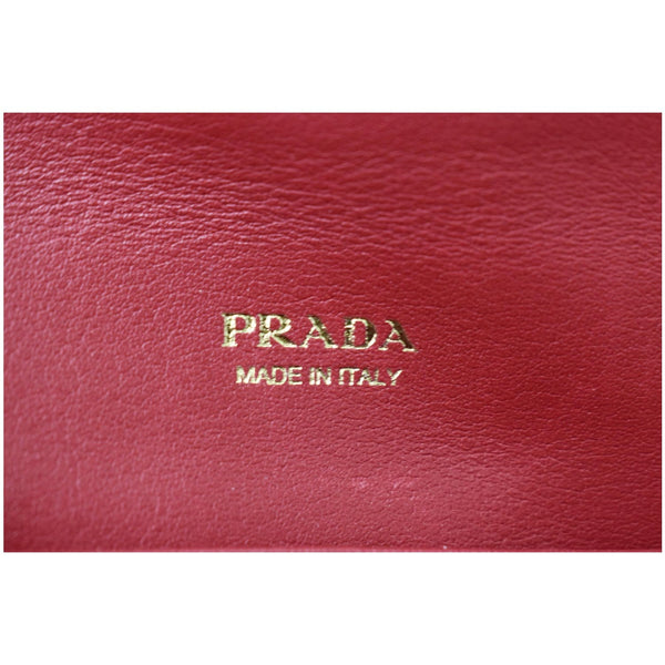 PRADA Envelope Leather Clutch Wallet Red