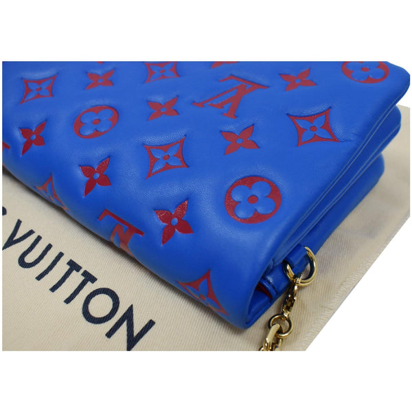 LOUIS VUITTON Coussin Monogram Embossed Pochette Crossbody Bag Blue