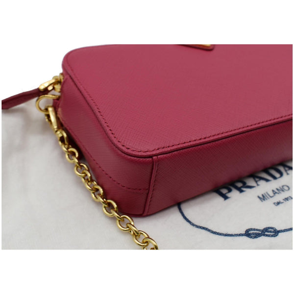PRADA Mini Saffiano Leather Chain Crossbody Bag Pink- Hot Deals