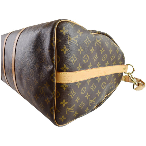 LOUIS VUITTON Keepall Bandouliere 55 Monogram Canvas Travel Bag Brown