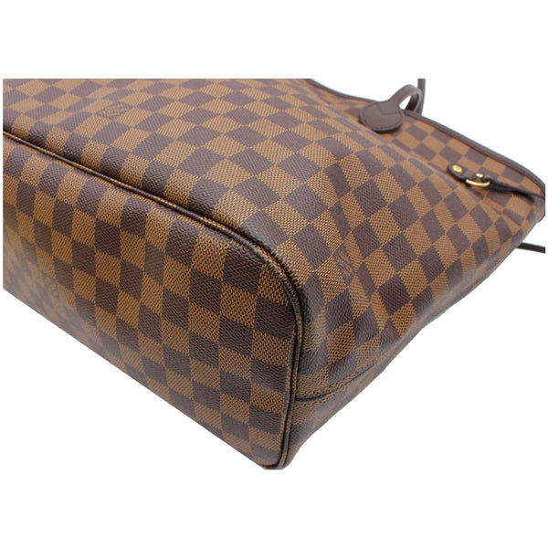 Louis Vuitton Neverfull MM Damier Ebene Tote Bag bottom corner