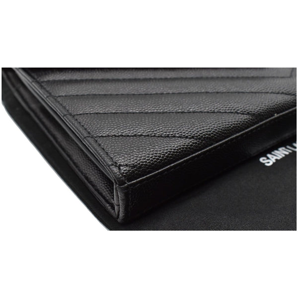 YVES SAINT LAURENT Monogram Envelope Leather Crossbody Chain Wallet Black