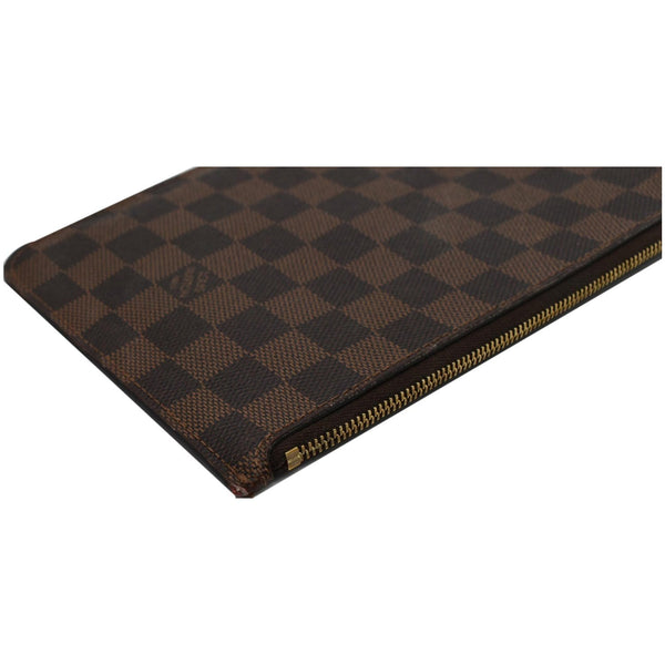 LOUIS VUITTON Neverfull MM Damier Ebene Pochette Wristlet Pouch Brown