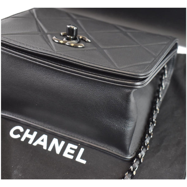 CHANEL Propeller Mini Flap Calfskin Leather Shoulder Bag Black