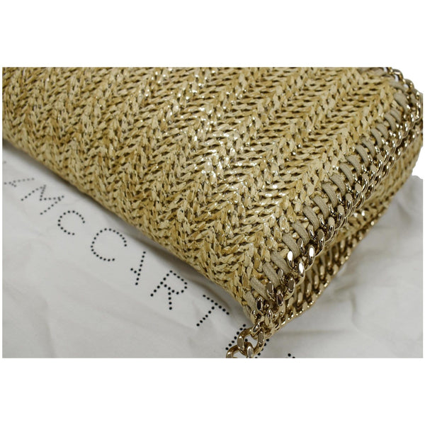 STELLA MCCARTNEY Falabella Small Raffia Shoulder Bag Beige