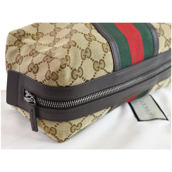 Gucci GG Monogram Web Small Cosmetic Case zip close