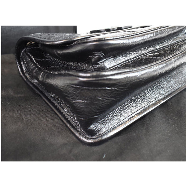 YVES SAINT LAURENT Niki Baby Crinkle Leather Crossbody Bag Black