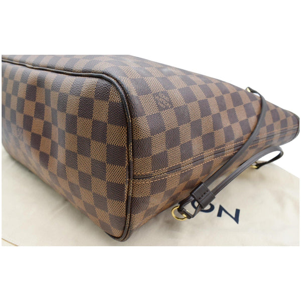 LOUIS VUITTON Neverfull MM Damier Ebene Tote Bag Brown