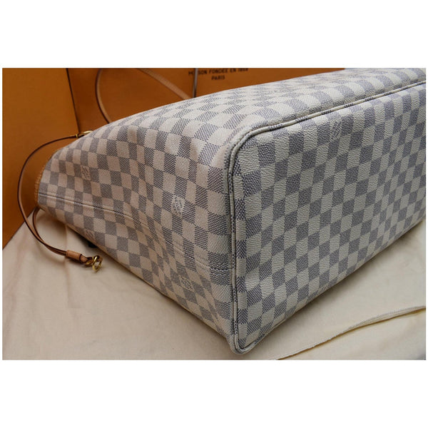 LOUIS VUITTON Neverfull GM Damier Azur Tote Shoulder Bag White