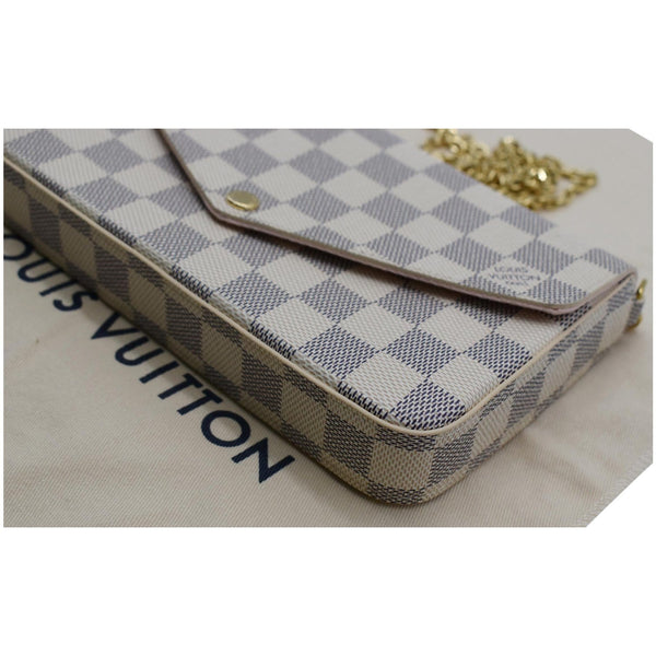 LOUIS VUITTON Felicie Pochette Damier Azur Crossbody Bag White
