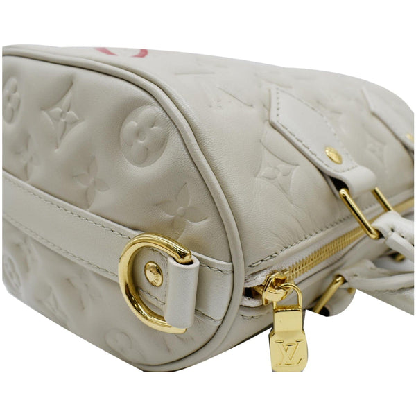LOUIS VUITTON Speedy Limited Edition Bandouliere 22 Embossed Leather Shoulder Bag Ivory