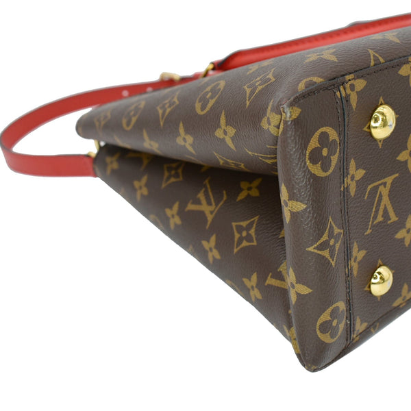 LOUIS VUITTON Flower Monogram Canvas Tote Bag Red
