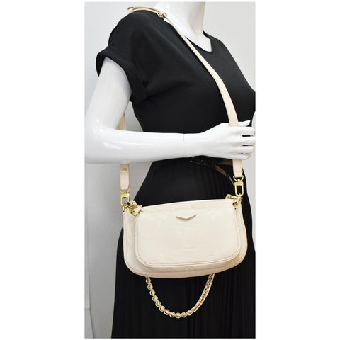 LOUIS VUITTON Multi Pochette Accessoires Monogram Empreinte Shoulder Bag Cream