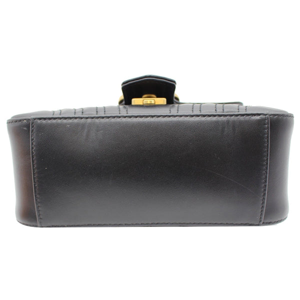 GUCCI GG Marmont Mini Leather Top Handle Shoulder Bag Black 547260